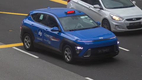 Comfort Taxi Hyundai Kona marked as a Cross-Border Taxi